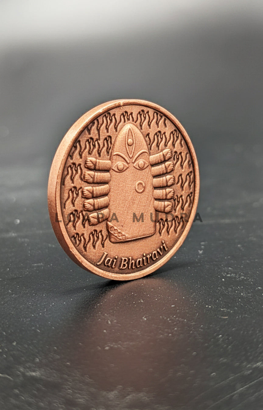 Linga Bhairavi Copper Antique Coin By Loapa Mudra