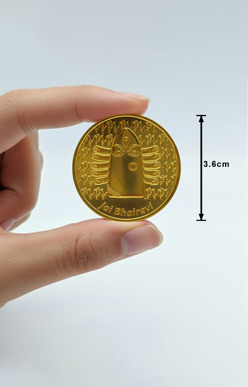 Linga Bhairavi 24 Carat Gold Plated Coin by Loapa Mudra