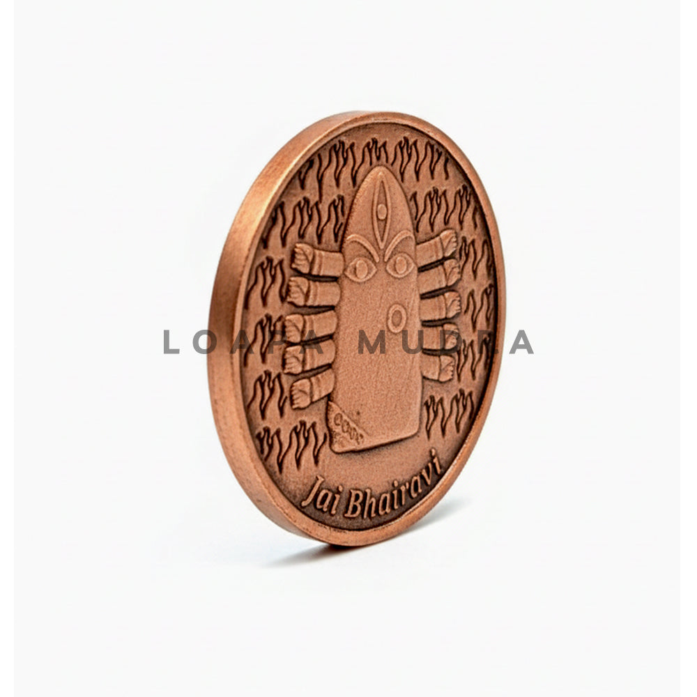 Linga Bhairavi Copper Antique Coin By Loapa Mudra