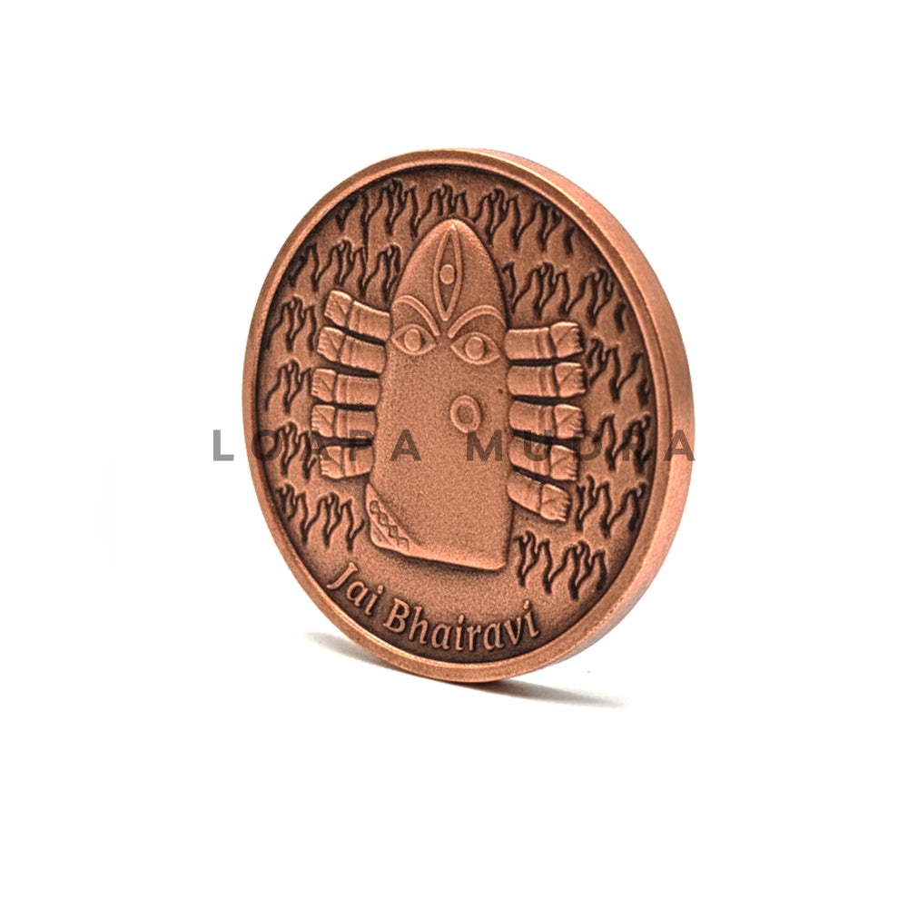 Linga Bhairavi Copper Antique Coin By Loapa Mudra