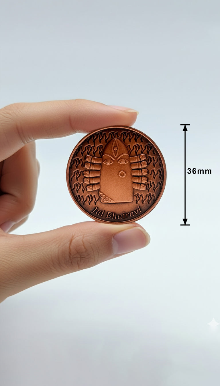 Linga Bhairavi Copper Antique Coin By Loapa Mudra