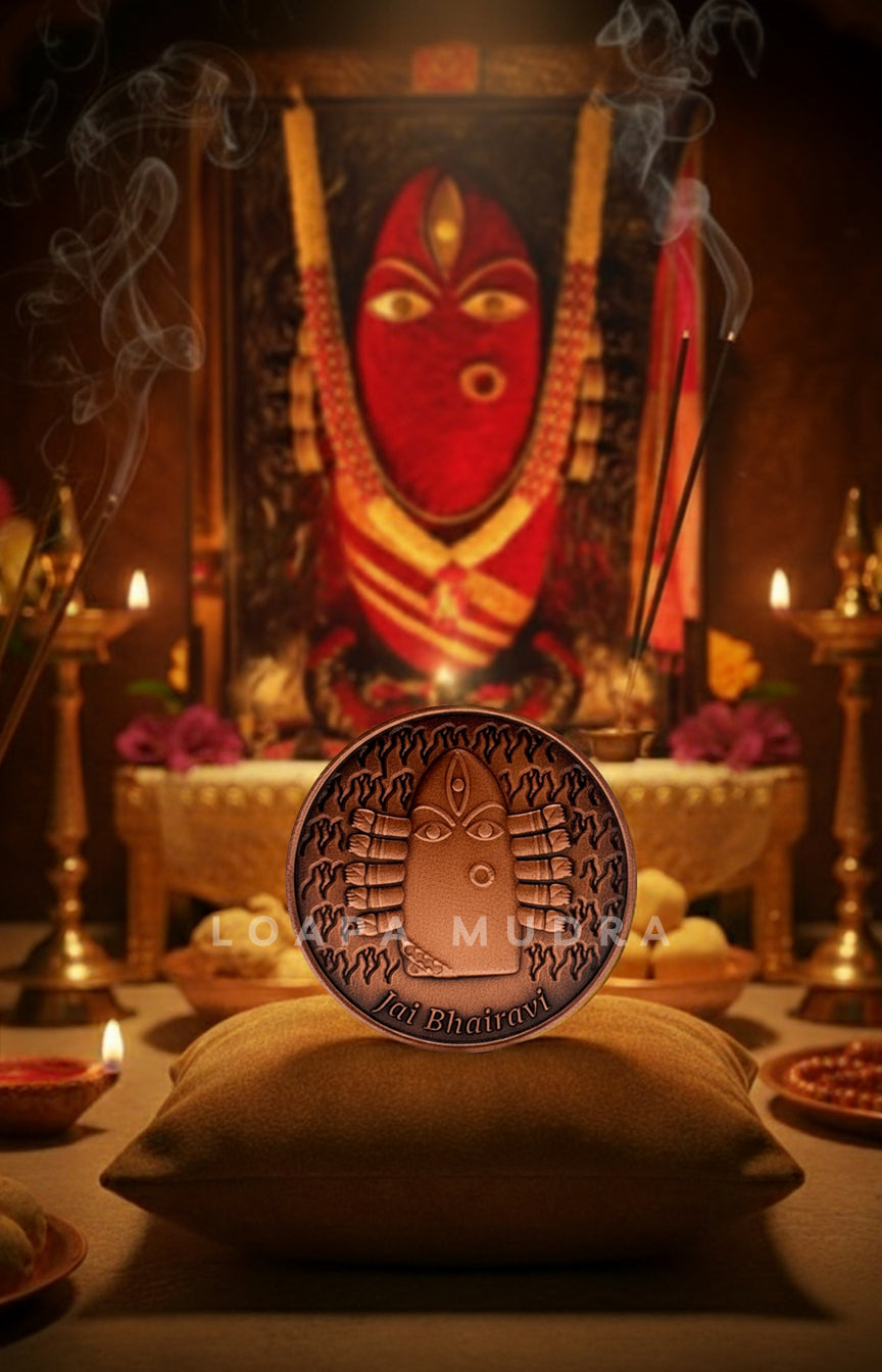 Linga Bhairavi Copper Antique Coin By Loapa Mudra