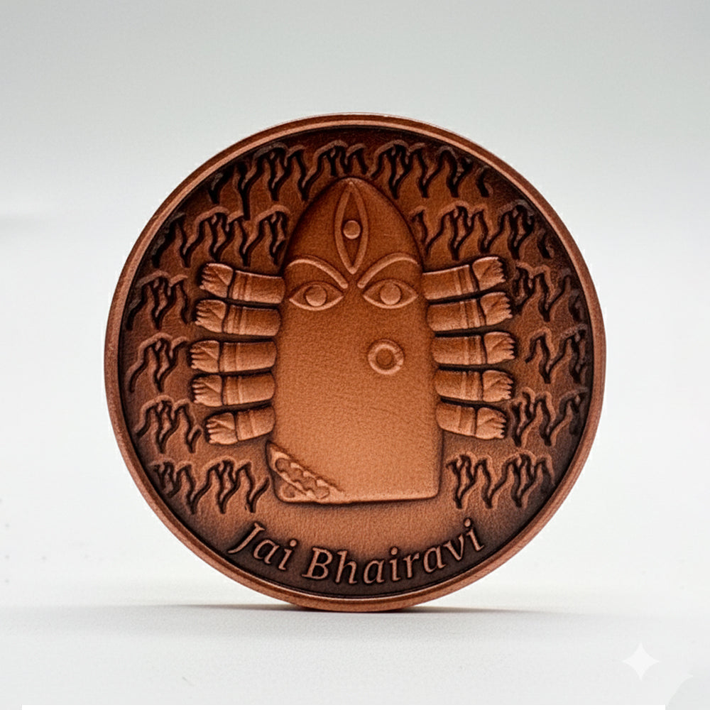 Linga Bhairavi Copper Antique Coin By Loapa Mudra