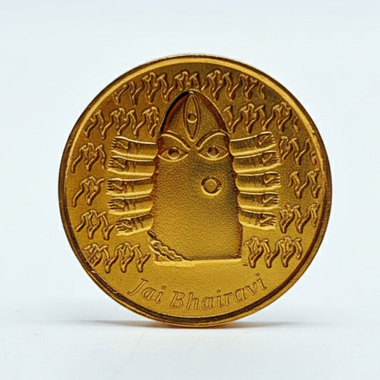 Linga Bhairavi 24 Carat Gold Plated Coin by Loapa Mudra