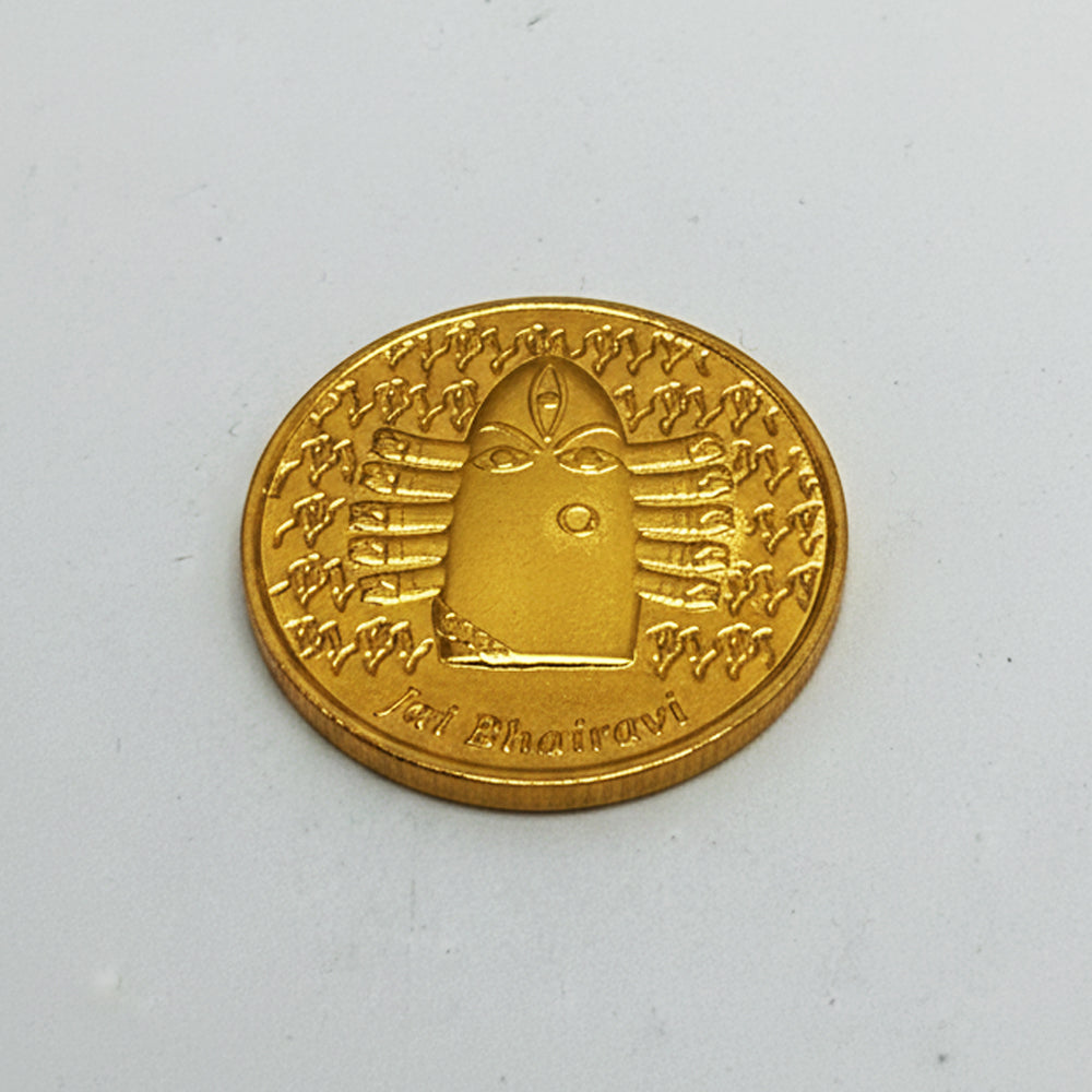 Linga Bhairavi 24 Carat Gold Plated Coin by Loapa Mudra
