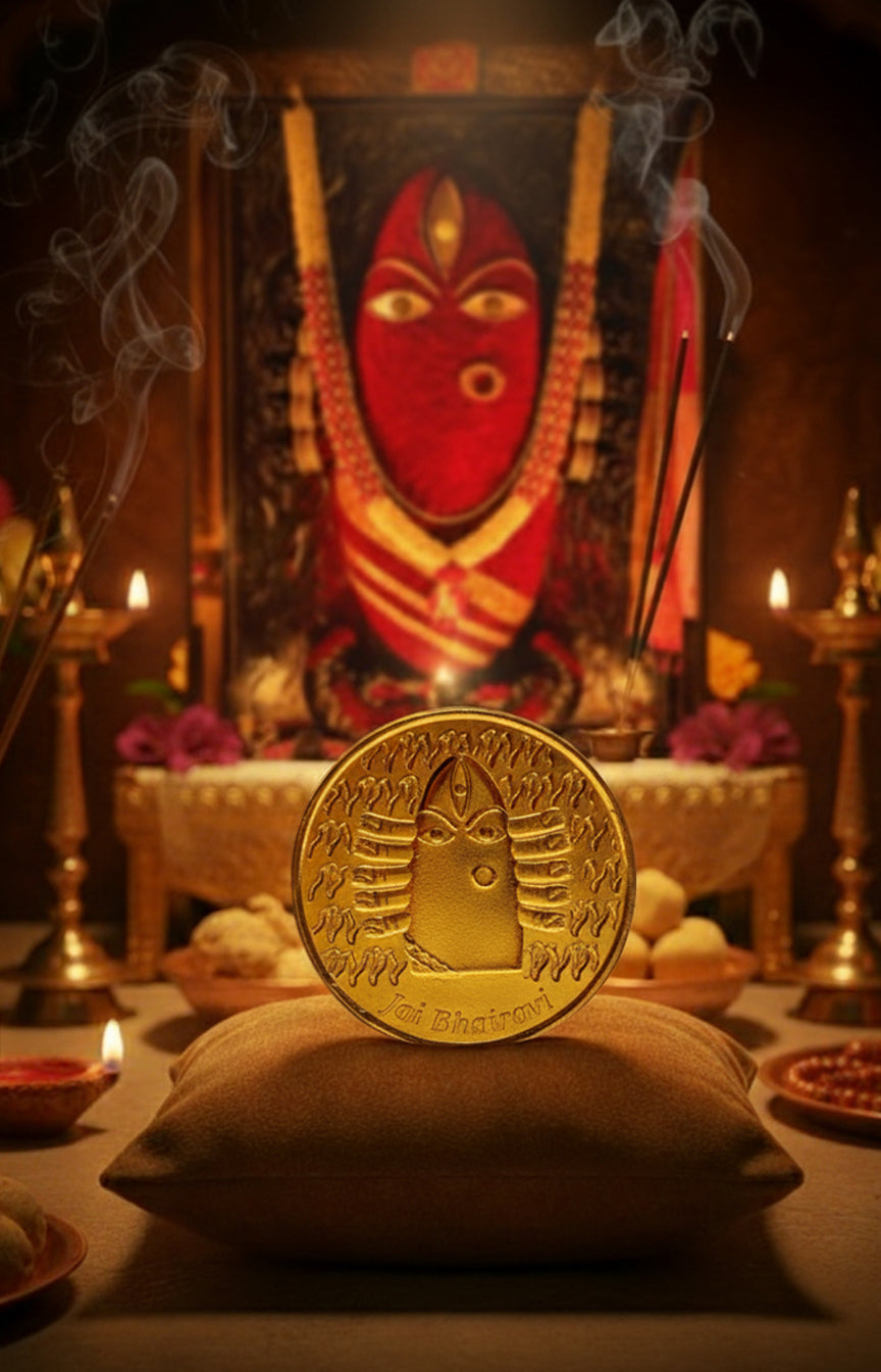 Linga Bhairavi 24 Carat Gold Plated Coin by Loapa Mudra