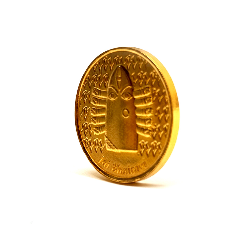 Linga Bhairavi 24 Carat Gold Plated Coin by Loapa Mudra