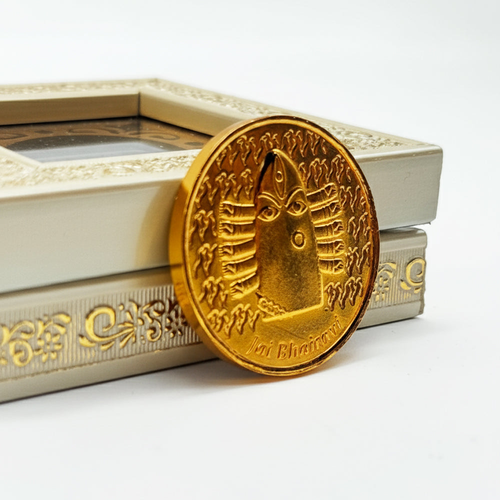 Linga Bhairavi 24 Carat Gold Plated Coin by Loapa Mudra